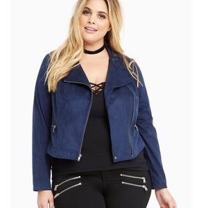 Torrid FAUX SUEDE ZIP MOTO JACKET Size 3X